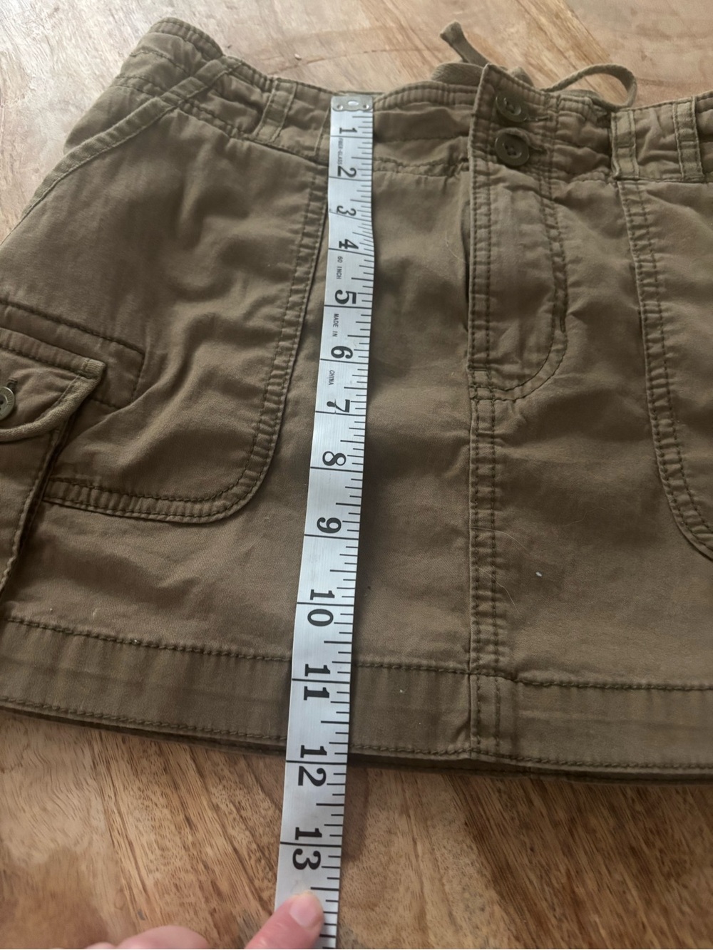 Abercrombie & Fitch Olive Green Cargo Mini Skirt size xs - Picture 5 of 6